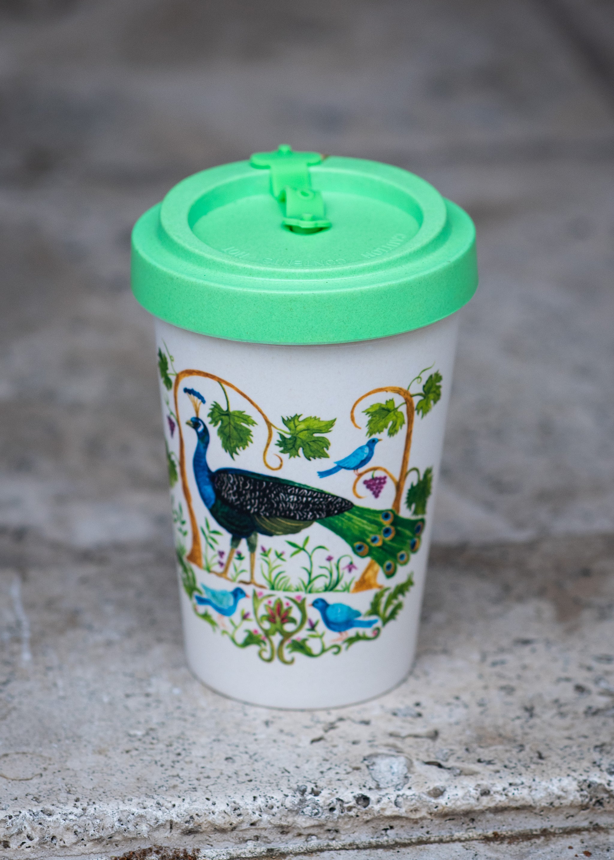 Peacock Bamboo Travel Cup – Arabella